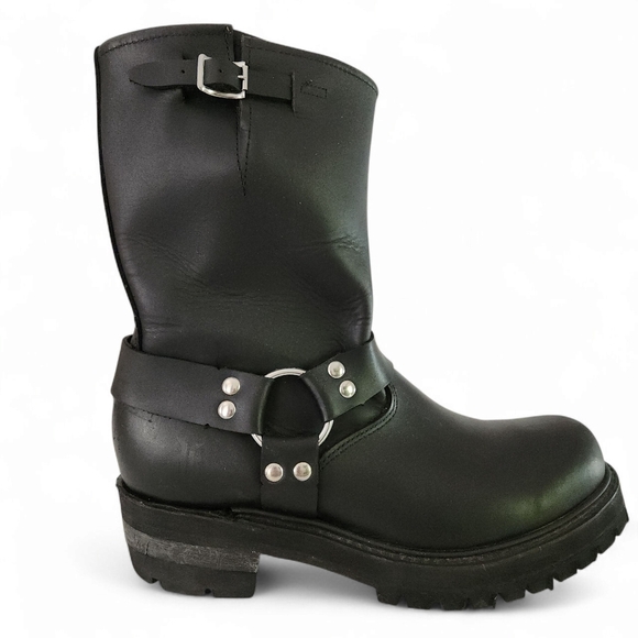 FRYE Harness 12R Black Leather Boots men’s size 11 - Picture 2 of 13